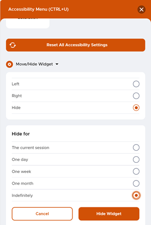 Hide Accessibility Widget 